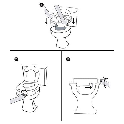 Carex Health Brands Carex E-Z Lock Raised Toilet Seat, Adds 5 Inches to Toilet Height, Elderly and Handicap Toilet Seat with Handles