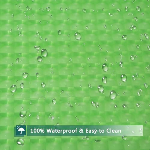 Green Shower Curtain Liner, 100% Waterproof EVA 3D Shower Curtains with 3 Duty Heavy Bottom Magnets and 12 Rust Proof Grommets, 72x72 Weighted Shower Liner for Shower Stall, Bathtubs - color: Green Square