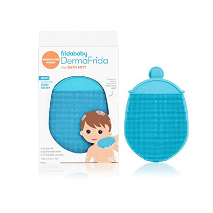 Frida Baby DermaFrida The Bath Mitt, Toddler Body Bath Brush, Silicone | Quick-Dry Silicone Washcloth Replacement, Fits Parent or Child for Early Development - style: Bath Mitt