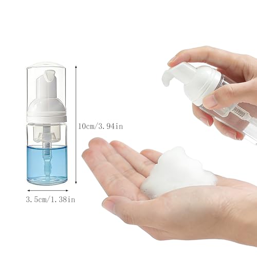 10Pack-30ml/1oz Foam Pump Bottle Refillable Clear Plastic Foam Mousse Pump Dispenser Bottle for Cleaning, Travel, Cosmetics Packaging