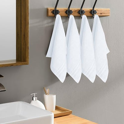 BOUTIQUO Ultra Soft Cotton Washcloths, Contains 12 Piece Face Cloths 12x12 inch, Ideal for Everyday use Face Towels, Compact & Lightweight Multi Purpose Washcloths - White - color: White, size: Washcloths - Set of 12