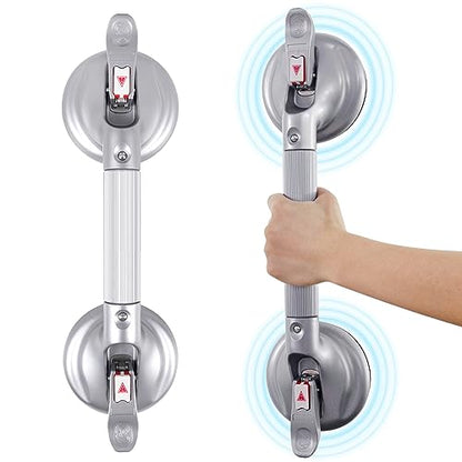 17inch Upgrade Suction Shower Grab Bar, Portable Shower Handle Bar Suction Grip Bar Bathtub Handle with Strong Hold Suction Cup Fitting and Rapid Release for Bathroom(Max Capacity :300lb