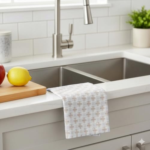 100% Cotton Washcloths 12x12 in, Sand (6 Pack) - color: Sand