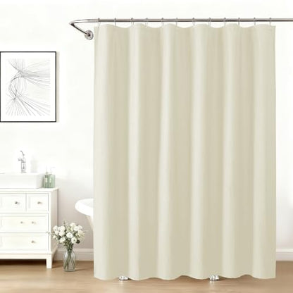 Aiyufeng Cream Shower Curtains for Bathroom，Dot Like Embossed Textured Waterproof Soft Polyester Cloth Shower Curtain，Hotel Spa Machine Washable，72Wx72L - color: Cream, size: 72"W x 72"L (Pack of 1)