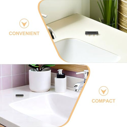 3pcs Sink Overflow Cover: Washbasin Drain Overflow Hole Plug - Metal Basin Cover Cap for Vanity Bathtub - Rectangle Kitchen Sink Hole for Bathroom Basin