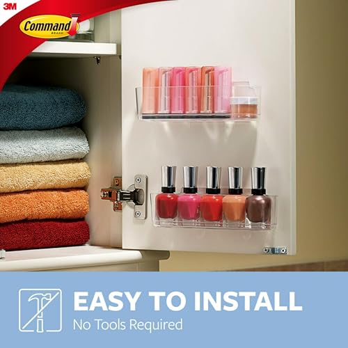 Command Clear Medium Caddy with Clear Strips, 1 Caddy, 4 Strips - color: Transparent