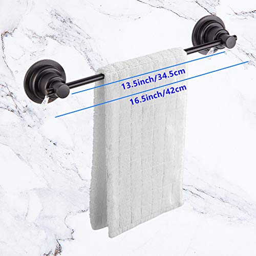 JiePai 16 Inch Suction Cup Towel Bar,Towel Racks for Bathroom,Bronze | Vacuum Suction,No Drill,Removable,Heavy Duty Wall Mount ,For Smooth Surfaces,for Bathroom & Kitchen - color: Suction Towel Bar-16 Inch Rubbed Bronze