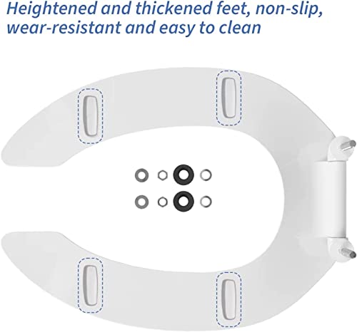 Commercial Heavy Duty Open Front Toilet Seat Without Cover, Thickened Material, Never Loosen, ELONGATED, White(18.5”), 2-Pack - size: Elongated-2-Pack