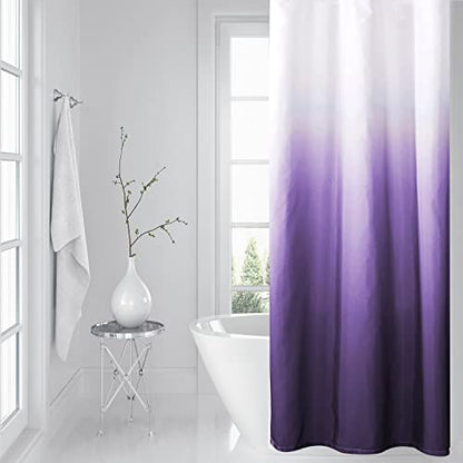YI & ZE Ombre Dark Purple Shower Curtain Sets for Bathroom Accessories Fabric Polyester Waterproof Modern Shower Curtain Liner with 12 Hooks Purple W36xL72 | Polyester Waterproof Shower Liner, Modern Bathroom Decor, Complete Set with 6 Mounting Hooks - co