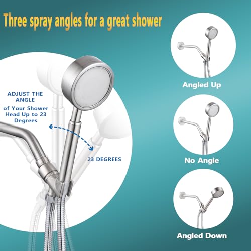 All Metal Handheld Shower Head Holder, Adjustable Shower Wand Holder with Brass Pivot Ball，Shower Arm Holder Mount for Connecting Shower Arm and Shower Hose, BRUSHED NICKEL - color: Handheld-brushed nickel