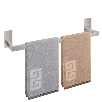 NearMoon Self Adhesive Bathroom Towel Bar, Stainless Steel Square Bath Wall Shelf Rack Hanging Towel Stick On Sticky Hanger Contemporary Style, Towel Rack Wall Mounted (24 Inch, Brushed Nickel) - color: Brushed Nickel, size: 24 Inch