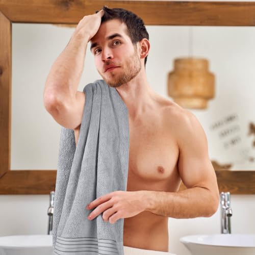 Utopia Towels Luxurious Bath Towels Set, 27x54 in, 4 Pack, Soft, Cool Grey | Soft Luxurious Ring Spun Cotton Bath Towels - Lightweight, Highly Absorbent, Quick-Drying, Ideal for Daily Use - color: Cool Grey