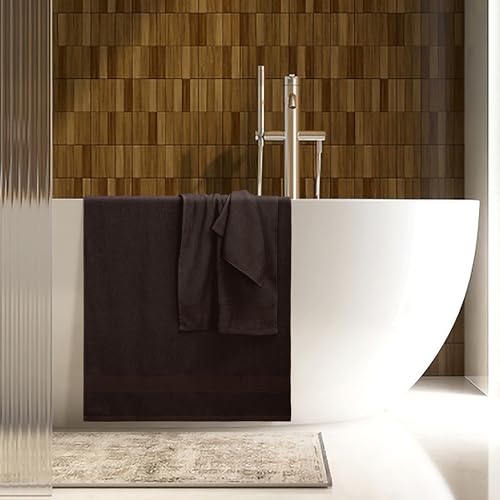 8 Piece Towel Set 100% Ring Spun Cotton, 2 Bath Towels 27x54, 2 Hand Towels 16x28 and 4 Washcloths 13x13 - Ultra Soft Highly Absorbent Machine Washable Hotel Spa Quality - Chocolate Brown - color: Chocolate Brown, size: 8 Piece Towel Set