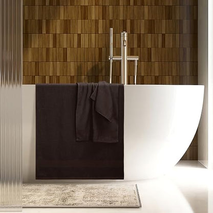 8 Piece Towel Set 100% Ring Spun Cotton, 2 Bath Towels 27x54, 2 Hand Towels 16x28 and 4 Washcloths 13x13 - Ultra Soft Highly Absorbent Machine Washable Hotel Spa Quality - Chocolate Brown - color: Chocolate Brown, size: 8 Piece Towel Set