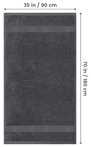Utopia Towels Extra Large Bath Sheets, 2 Pack, 35x70 In, Cotton, Plum | Soft Lightweight Ring Spun Cotton Shower Towel Set - Highly Absorbent, Quick-Drying, Extra Large Bath Sheets, Durable - color: Grey