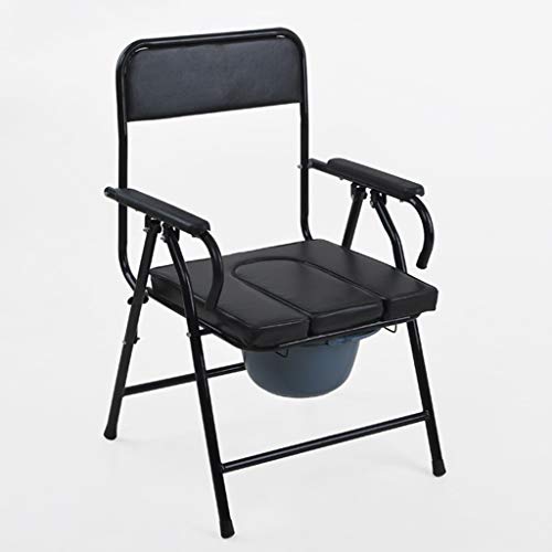 Commode Chair Folding Commode Chair - Bedside Potty Chair with Safety Frame Rails Handicap Padded Toilet Seat Bathroom Shower Chair for Elderly Disabled Pregnant Women
