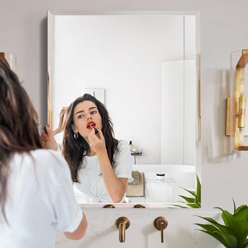 Rectangular Beveled Bathroom Mirrors, 36X55 inch Beveled Bathroom Mirror， | bedroom/wall/makeup area/cloakroom, hung horizontally or vertically. - size: 36"L x 55"W