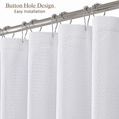 Aiyufeng Waterproof Fabric Shower Curtains for Bathroom，Dot Like Embossed Textured Soft Polyester Cloth Stall Shower Curtain，Hotel Luxury Quality Machine Washable，36Wx72L，White - color: White, size: 36"W x 72"L (Pack of 1)