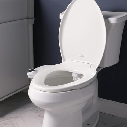 Bio Bidet SlimEdge Bidet Attachment for Toilet, Non Electric, Dual Nozzles for Front and Rear Cold Water Wash, Adjustable Water Pressure, White - size: 1 Pack