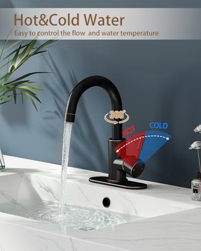 Bathroom Faucets, Bar Sink Faucet Single Hole for Bathroom Kitchen Campers with Pop-Up Drain Hose, Suitable for Farmhouse Vanity Lavatory - color: Oil Rubbed Bronze, style: Classic