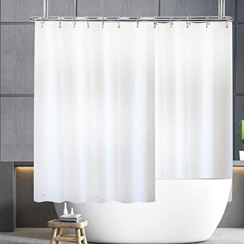White 360 Shower Curtain Liner with Magnets Weighted Short Length 108x65" | Waterproof Extra Wide Short Length PEVA Wrap Around Bath Tub Curtain with 6 Bottom Magnets for Bathroom Freestanding Tub - color: White, size: 180"W x 65"L (Pack of 1)