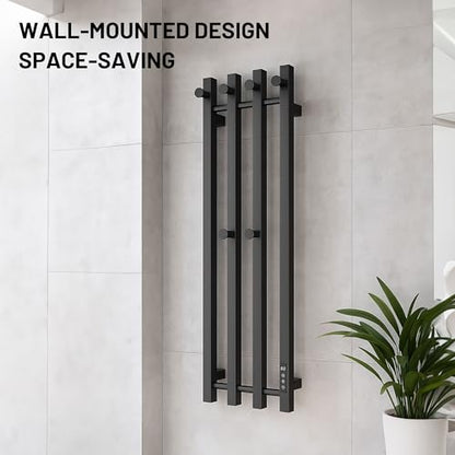 Paraheeter Towel Warmer, Towel Warmer Rack, Heated Towel Racks for Bathroom, Towel Heater, Towel Dryer, Wall Mounted, CSA Certified - size: 4bars-37.5"(L) x 11.9"(W)-VERTICAL
