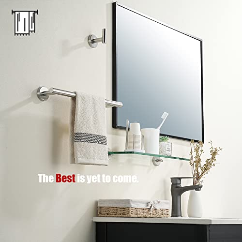 JQK Bathroom Towel Bar, 15 Inch 304 Stainless Steel Thicken 0.8mm Towel Rack, Towel Holder Brushed Finished Wall Mount, Useable Length 12 Inch, TB110L12-BN - color: Brushed, size: 15 Inch