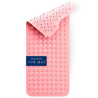 Bathtub Mat Non-Slip – 39" x 15.5" Extra Long Shower Mat with Suction Cups, BPA Free & Machine Washable, Textured Bath Mat for Tub, Ideal for Kids, Seniors & Pregnant Women, Pink - color: Pink