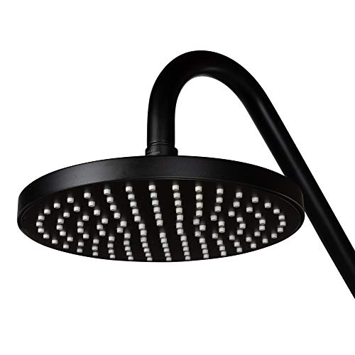 PULSE ShowerSpas Kauai III Matte Black Rain Shower Head with Handheld Spray - 2.5 GPM, 8" Showerhead, 5-Function HandShower, Adjustable Slide Bar - Shower Heads with Handheld Spray Combo - color: Matte Black, size: 2.5 Gallon Per Minute
