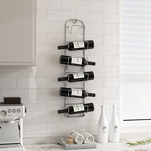 Towel Racks for Bathroom Wall Mounted Metal Wine Rack Towel Shelf Towel Holder for Bath Chrome - color: Chrome