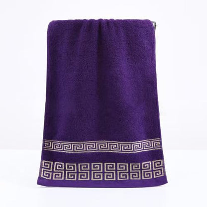 Highly Absorbent Embroidered Bath Towel Set of 3, 100% Cotton Bath Towels | 1 Bath Towel 2 Hand Towels, Super Soft and Absorbent Bathroom Towels - color: Purple