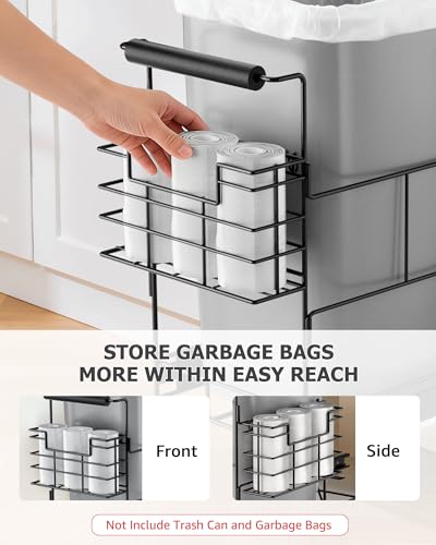 Bulado Pull Out Trash Can Under Cabinet with Removable Trash Bag Holder | Space-Saving Under Sink Trash Can, Fits 30–40 Qt Bins, Supports 125 lbs, Easy Install, Soft-Close Slide, Bin Not Included