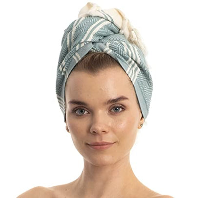 DEMMEX Organic Cotton Turkish Hand Towels for Bathroom & Kitchen – 100% Oeko-TEX Certified Turkish Cotton, Quick Dry Lightweight Diamond Weave, Large 18x36 Inches, Set of 2, Sage Green - color: Sage Green