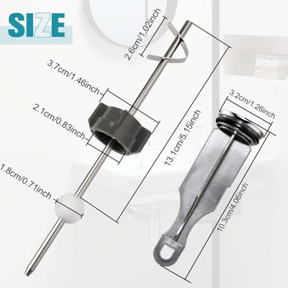 3 Pcs Sink Drain Parts, Lavatory Pop up Stopper Assembly with Plug, Faucet RP5648BN Drain Stopper, Pivot Rod Bathroom Sink Repair Kit for Price Pfister & Popular Brand, 18MM Ball, Chrome