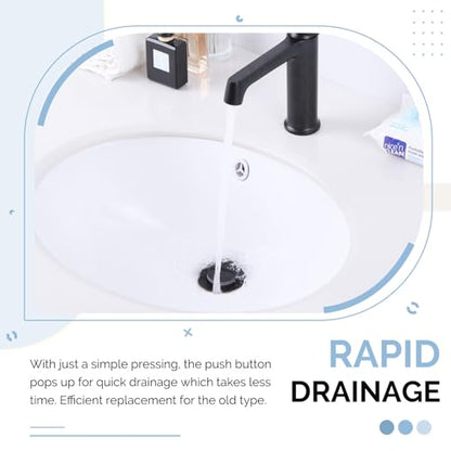 Angle Simple Bathroom Sink Drain Stopper with Overflow, Oil-Rubbed Bronze | Brass Pop Up Vanity Sink Drain Stopper, Fits Lavatory & Vanity Sink with 1.61 to 2 Inches Drain Hole - color: Oil-rubbed Bronze