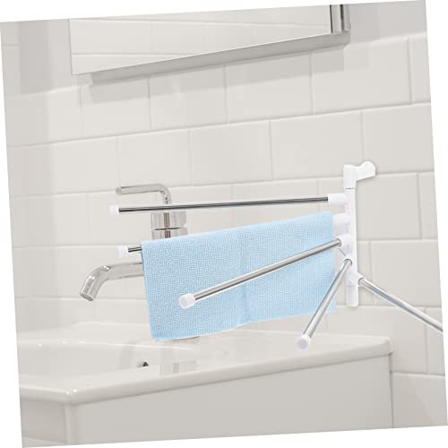 UKCOCO Stainless Steel Rotatory Towel Storage Shelf Wall Mounted Bar Bathroom Towel Holder with Punch Installation Scratch Resistant Rack