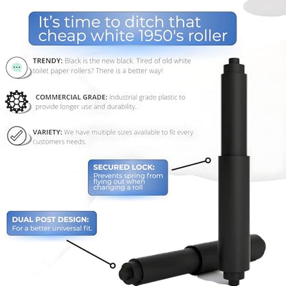 Toilet Paper Holder Spring Rod | Toilet Paper Roller Replacement | Standard & 7 Inch Size Toilet Paper Holder Replacement Rod (1, Black) - color: Black