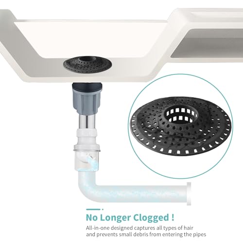 Aluvor Bathtub Drain Hair Catcher,Silicone Tub Hair Catcher Drain Protector | Collapsible Shower Hair Drain Catcher Strainer for 1.48'' to 1.76'' Flat Regular Drains, 3PCS/Black - color: ‌dark Black