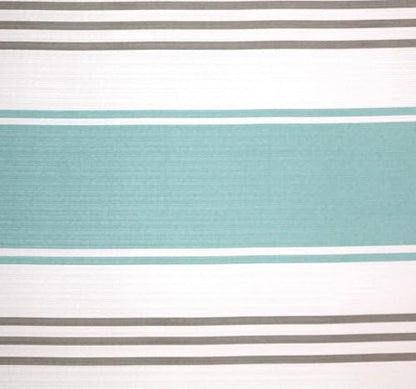Nautical Striped Fabric Shower Curtain, Coastal Wide Stripe Design, Aqua Grey White, 70" x 72", with Hooks - color: Hampton Blue