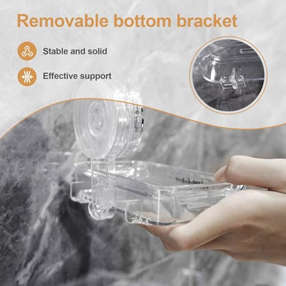 Soap Dish Holder Suction Cup, Wall Mounted Self Draining Soap Case & Sponge Rack, No Drilling Suction Bar Soap Holder for Bathroom, Kitchen Sink - style: Soap size, 1 piece