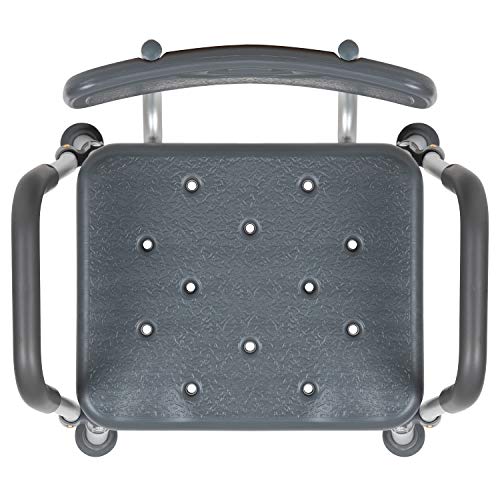 Flash Furniture HERCULES Series 300 Lb. Capacity Adjustable Gray Bath & Shower Chair with Quick Release Back & Arms - color: Grey