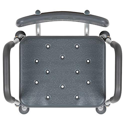 Flash Furniture HERCULES Series 300 Lb. Capacity Adjustable Gray Bath & Shower Chair with Quick Release Back & Arms - color: Grey