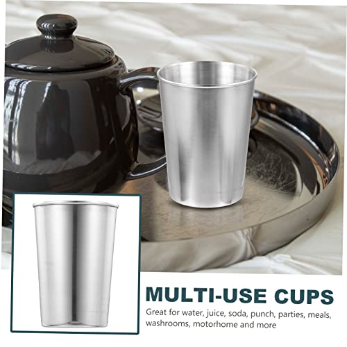 Stainless Steel Tumbler Cup for Bathroom and Home Use Multi-use Water and Beverage Cup with Smooth Surface Silver Design Easy to Clean and Suitable for Toothbrush Drinks