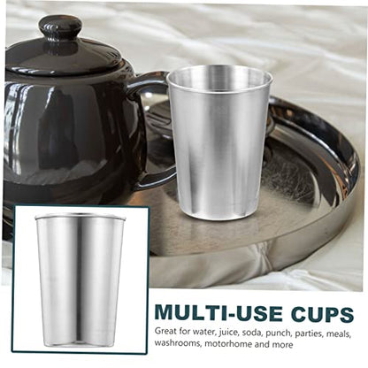 Stainless Steel Tumbler Cup for Bathroom and Home Use Multi-use Water and Beverage Cup with Smooth Surface Silver Design Easy to Clean and Suitable for Toothbrush Drinks