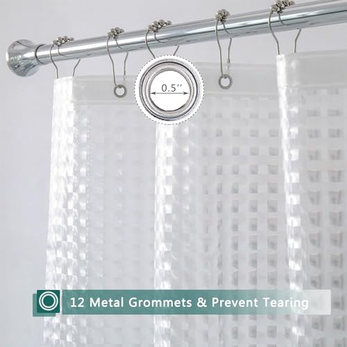 Clear Shower Curtain Liner, 100% Waterproof EVA 3D Shower Curtains with 3 Duty Heavy Bottom Magnets and 12 Rust Proof Grommets, 72x72 Weighted Shower Liner for Shower Stall, Bathtubs - color: Clear Square