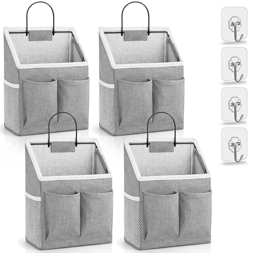 Kanrichu 4pcs Wall Hanging Storage Bag, Wall Hanging Baskets for Organizing as Over the Door Organizer, Wall File Organizer, Rv Storage and Organization. For Bedroom, Office, Camper (Gray-Upgraded) - color: Gray-Small (4 pcs)