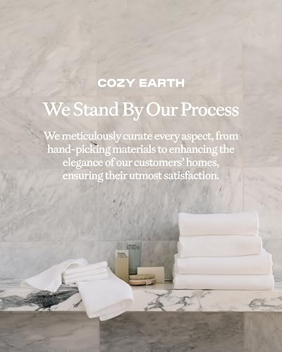 Cozy Earth Waffle Hand Towels, Mini Textured Waffle Weave Pattern | 60% Cotton 40% Viscose from Bamboo Hand Towels 20 x 30 Inches, Soft and Absorbent Terry, 2 Pack White - color: White, size: Hand Towel
