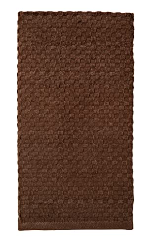 COTTON CRAFT Amazing Kitchen Towel - 12 Pack 100% Cotton Waffle Terry Towel | Chocolate - 16x28 Euro Café Waffle Weave Dish Towels - Soft Absorbent Quick Dry Low Lint Reusable Pantry Bar Cleaning Cloth - color: Chocolate, size: 12 Pack