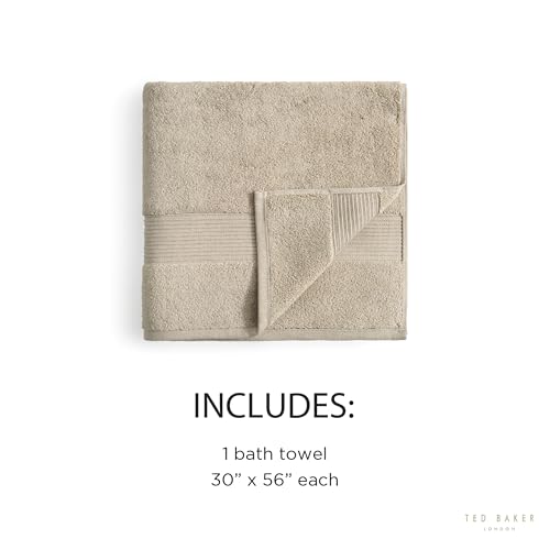 Ted Baker Cotton Bath Towel Soft, Highly Absorbent, 30 x 56, Tan Beige 1 Pc - color: Tan, size: Bath Towel - 1 Piece