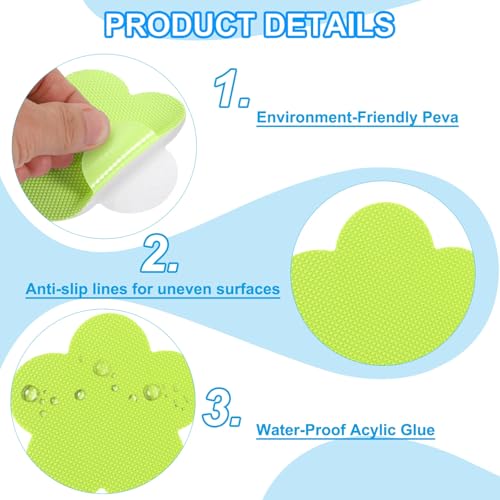 PATIKIL Bathtub Non Slip Stickers 3.4 x 3.4 Inch, 6 Pack Star Safety Shower Floor Anti Slip Stickers with Adhesive Decals Scraper for Bath Tub Shower Floor Stair, Green